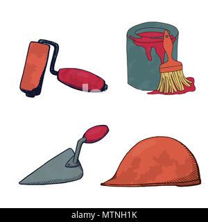 A set of construction tools Stock Vector