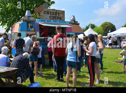 Cheesy Chips stand at the annual Sherborne Castle Country Fair, Sherborne, Dorset, England. Stock Photo