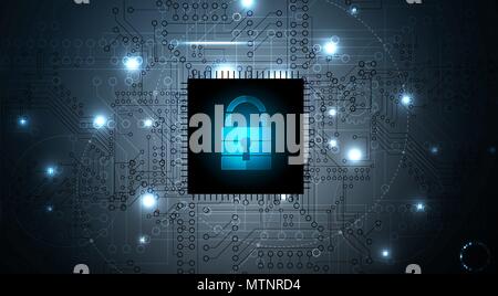 Technology security concept. Modern safety digital background. Protection system Stock Vector