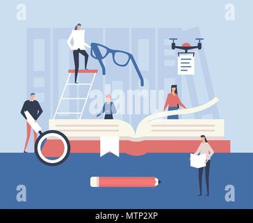 Study and research - flat design style illustration Stock Vector