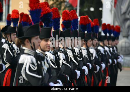 Italian Carabinieri of the NCO school of Florence, Italy, during Stock ...