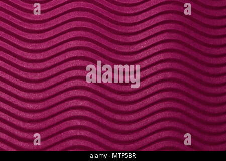 Red Scarlet Paper Horizontal Waves Texture. Embossed Waves on Detailed Paper Background. Corrugated Wavy Cardboard Backdrop. Stock Photo
