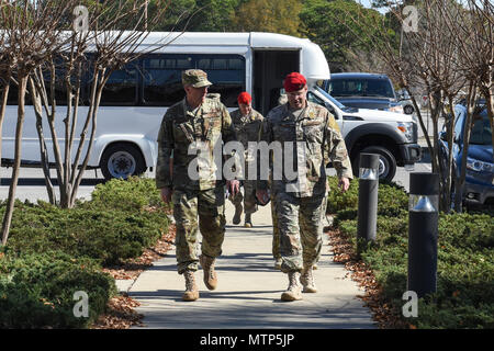 Maj. Gen. Scott Vander Hamm, assistant deputy chief of staff of operations, head quarters Air Force, visits Air Force Special Operations Command, Hurlburt Field, Fla., Jan. 18, 2017. Vander Hamm met with AFSOC key personnel during a visit to orient himself with AFSOC. (U.S. Air Force photo by Senior Airman Jeff Parkinson/ Not Released) Stock Photo