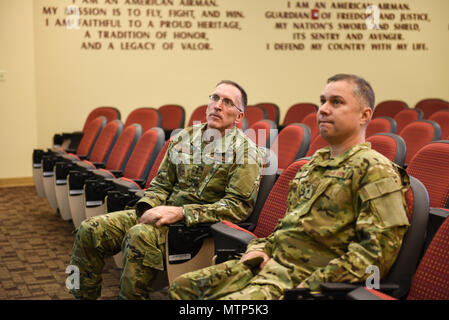 Maj. Gen. Scott Vander Hamm, assistant deputy chief of staff of operations, head quarters Air Force, visits Air Force Special Operations Command, Hurlburt Field, Fla., Jan. 18, 2017. Vander Hamm met with AFSOC key personnel during a visit to orient himself with AFSOC. (U.S. Air Force photo by Senior Airman Jeff Parkinson/ Not Released) Stock Photo