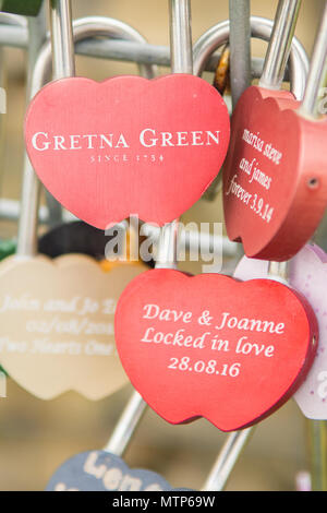 Gretna Green love padlocks, Scotland, UK Stock Photo