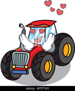 Red Farm Tractor Cartoon · Creative Fabrica