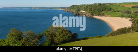 Blackpool Sands Devon UK near Dartmouth and Slapton Sands panoramic view Stock Photo