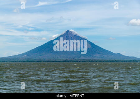Panorama of the vulcano of Ometepe in the lake, Ometepe - Nicaragua. Stock Photo