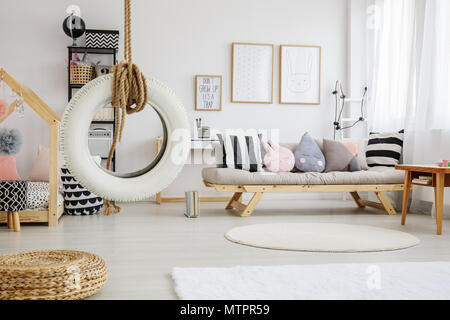 Sweet pastel modern playroom of child in nordic style Stock Photo