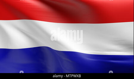 Waving flag of Holland using as background, 3d rendering Stock Photo