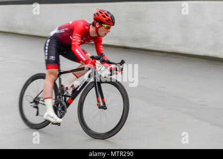 Harrison Jones of Vitus Pro Cycling racing in the elite men's 2018 OVO Energy Tour Series cycle race at Wembley, London, UK. Round 7 bike race. Stock Photo