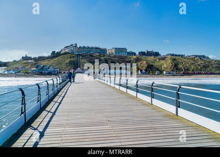 Saltburn-by-the-sea, from pier, Cleveland, North Yorkshire,  England,  UK Stock Photo