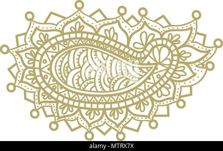 Gold Indian logo ornament Stock Vector