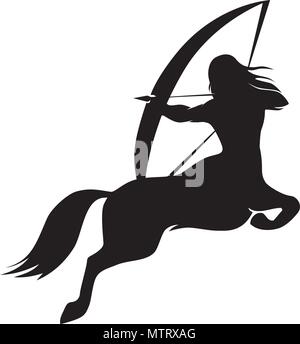 Centaur archer, mythology  creature that is half human, half horse Stock Vector