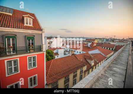 Sunset in Lisbon Stock Photo