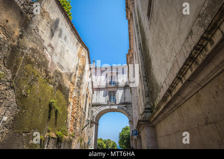 Arch bridge in San Vicente church in Lisbon Stock Photo