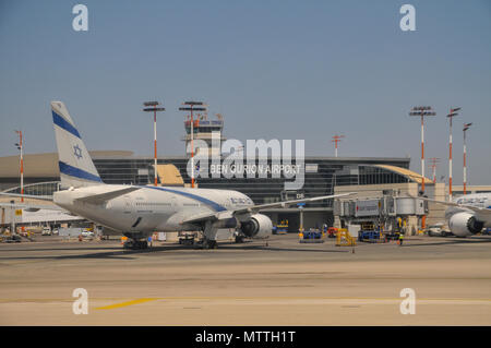 Israel, Tel Aviv, Ben-Gurion international Airport, Terminal 3 Stock Photo
