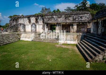 Palenque, The Palace, ruins of Maya city in southern Mexico, Courtyard of the captives, Chiapas, Mexico Stock Photo