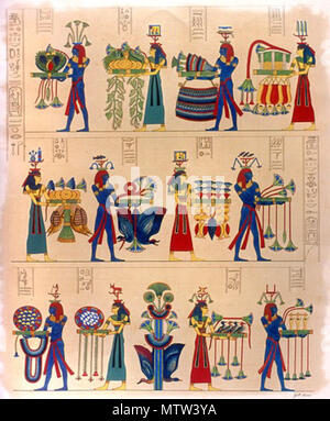 Neilos . English: Nile gods and personifications of nomes and cities carrying ...