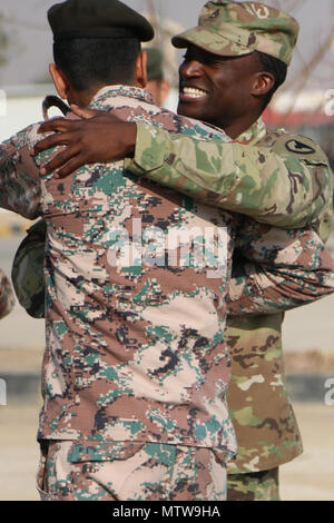 Officers from the Jordan Armed Forces-Arab Army Central Command and a U ...