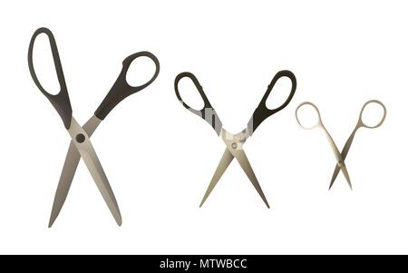 A set of scissors of different types Stock Vector