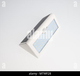 Solar LED lamp with motion sensor on a background Stock Photo
