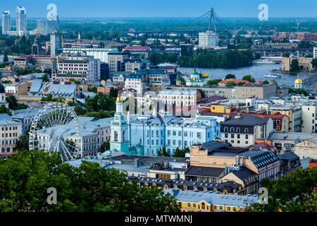 The Kiev Skyline From St Andrews Church, Kiev, Ukraine Stock Photo