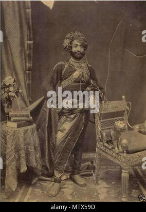 . English: 'The Nawab Maharaja of Junagadh, India,' a photo by B. S. Pocher & Son, Bombay, 1886 . 1886. B. S. Pocher & Son, Bombay, 1886 439 Navab1886 Stock Photo