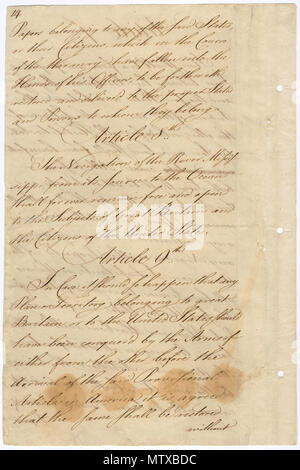 . Treaty of Paris, 1783 . 24 July 2008, 14:46:09. The U.S. National Archives 614 Treaty of Paris (page 14) Stock Photo