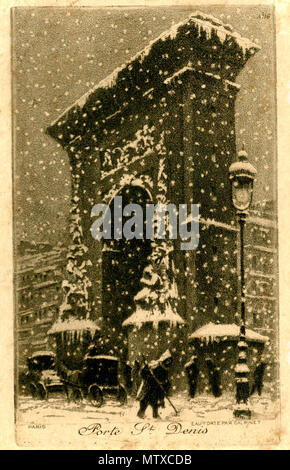 Porte Saint-Denis, triumphal arch erected by Louis XIV on 1672. Paris ...