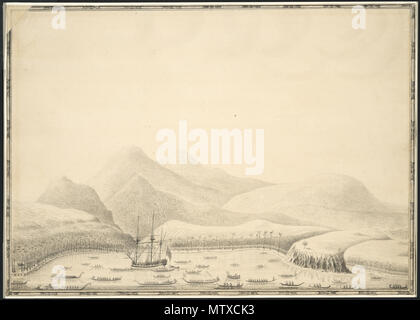 . Otaheite (i.e. Tahiti) or King Georges Island by Samuel Wallis (1728–1795) . circa 1767. Samuel Wallis (1728–1795) 540 Samuel Wallis, Otaheite (i.e. Tahiti) or King Georges Island Stock Photo