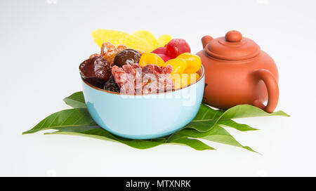 preserved fruits or chinese preserved fruits on the background Stock Photo