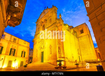 Martina Franca, Puglia, Italy: Piazza del Plebiscito with Saint Martin Basilica and Palazzo della Corte, Apulia Stock Photo