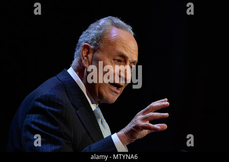 New York, USA. 30th May 2018. U.S. Senator Chuck Schumer speaks at the Hunter College commencement ceremony  on May 30, 2018 at Radio City Music Hall in New York. Credit: Erik Pendzich/Alamy Live News Stock Photo