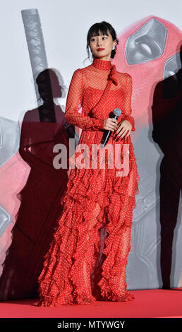 Actress Shioli Kutsuna attends the Japan premiere for the film