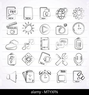 Mobile Phone Interface icons - vector icon set Stock Vector