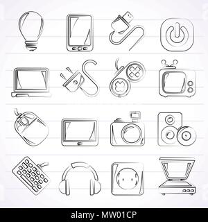 Electronic Devices objects icons - vector icon set Stock Vector Image ...