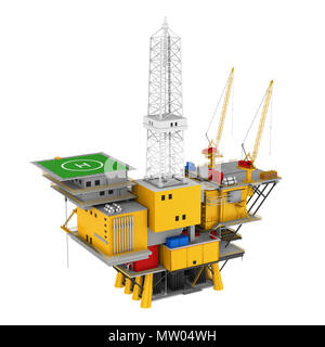 Oil Drilling Offshore Platform Isolated Stock Photo