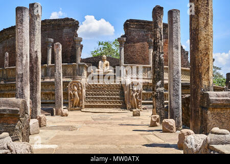 The ancient Vatadage at Polonnaruwa, Sri Lanka Stock Photo