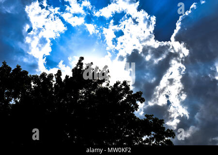 Clouds merging just before a storm Stock Photo