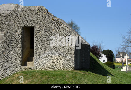 Bunker details, D-Day, German Merville Battery, WW II, Calvados, Normandy, France, Europe Stock Photo