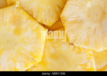 Close up of some organic pineapple slices Stock Photo