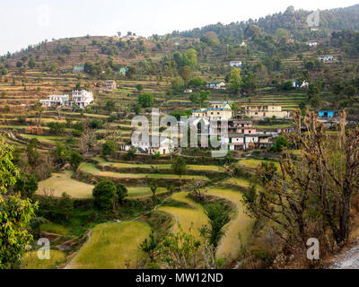 Kala Agar Village on Kumaon Hills, Uttarakhand, India Stock Photo
