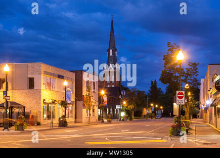 Downtown Oakville, Ontario, Canada at dusk. Stock Photo