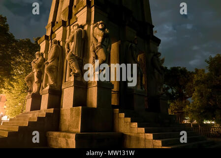 PALLANZA, ITALY - 28 APRIL 2018: General Cadorna Mausoleum facing Maggiore Lake at night Stock Photo