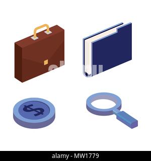 business concept isometric set icons Stock Vector