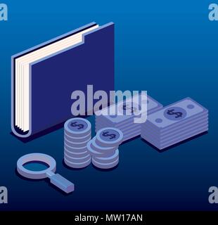 finacial transaction isometric set icons Stock Vector