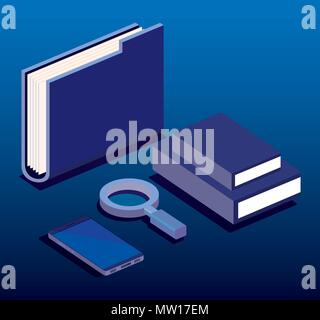 digital technology isometrics icons Stock Vector