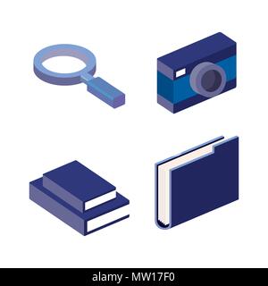 business concept isometric set icons Stock Vector