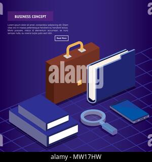 business concept isometric set icons Stock Vector